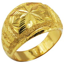 แหวนทองคำ 96.5% โปร่งเหลี่ยมขัดทรายจิกเพชร